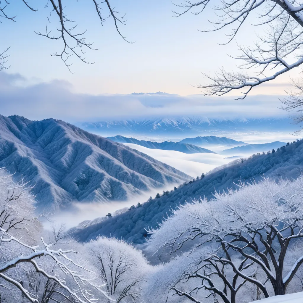 Winter — snow-covered mountain hollows