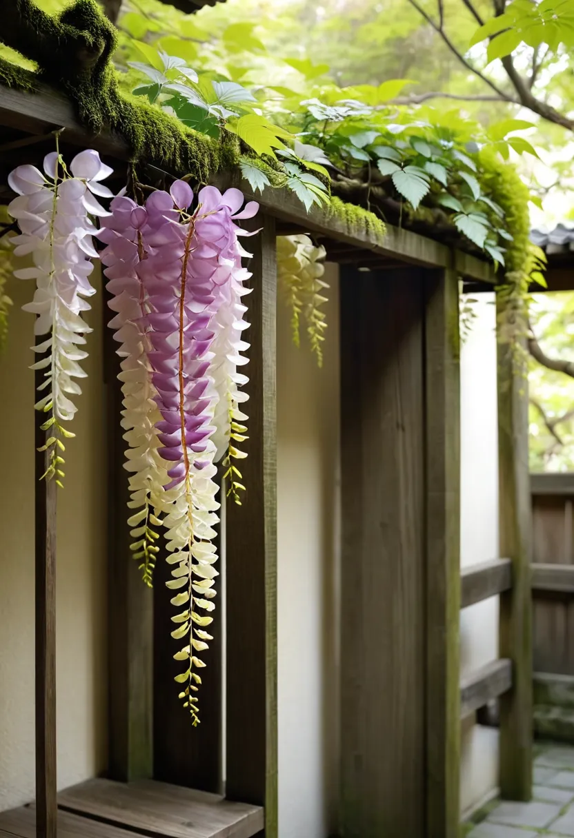 中庭の藤の花 — 大女将 紫 の象徴